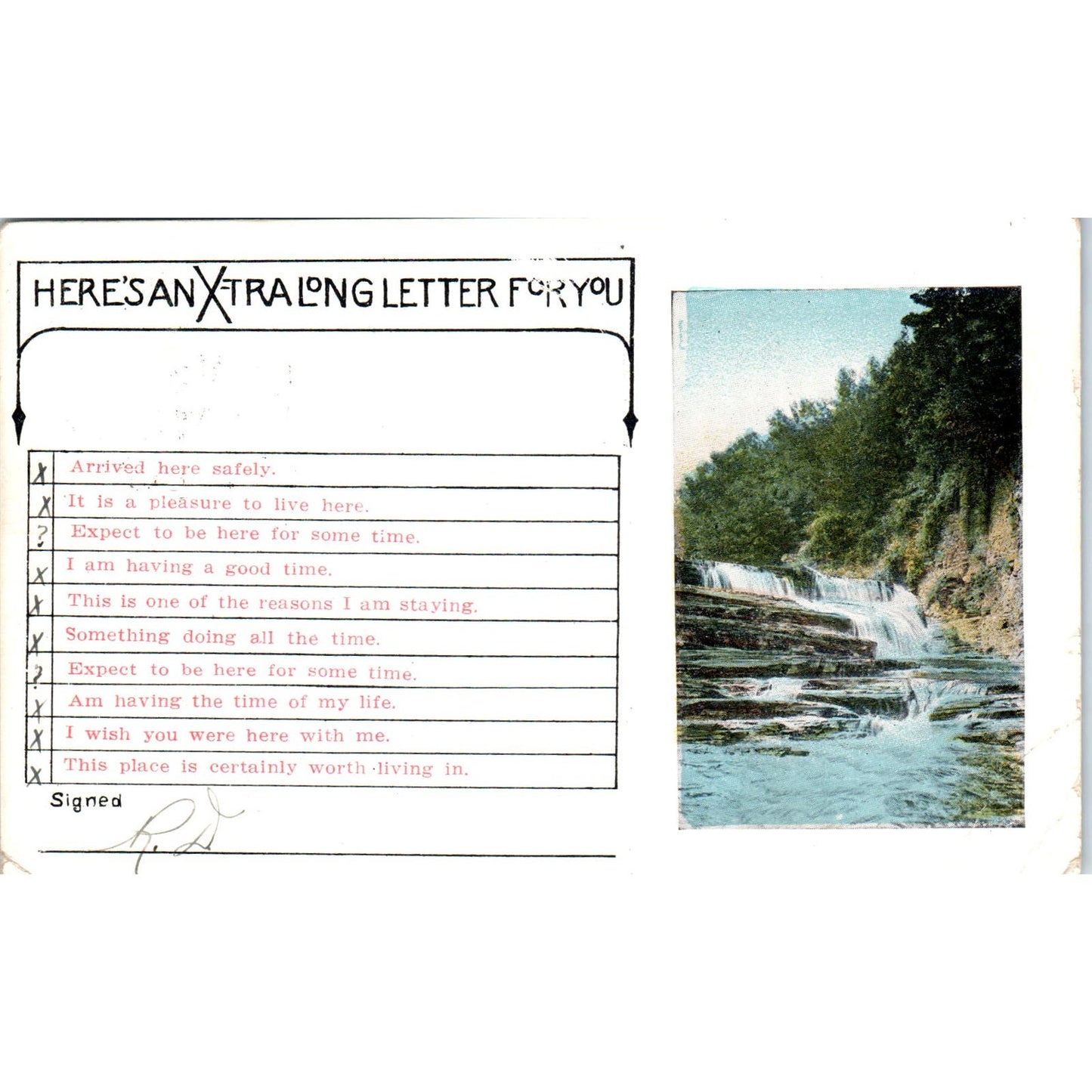 Xtra Long Letter Vacation Checklist 1910 Original Postcard PB1