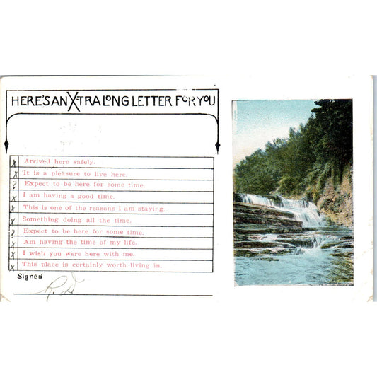 Xtra Long Letter Vacation Checklist 1910 Original Postcard PB1