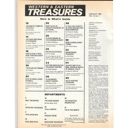 Western & Eastern Treasures Magazine Mines, Buried, Metal Detecting Feb 1980 MB2