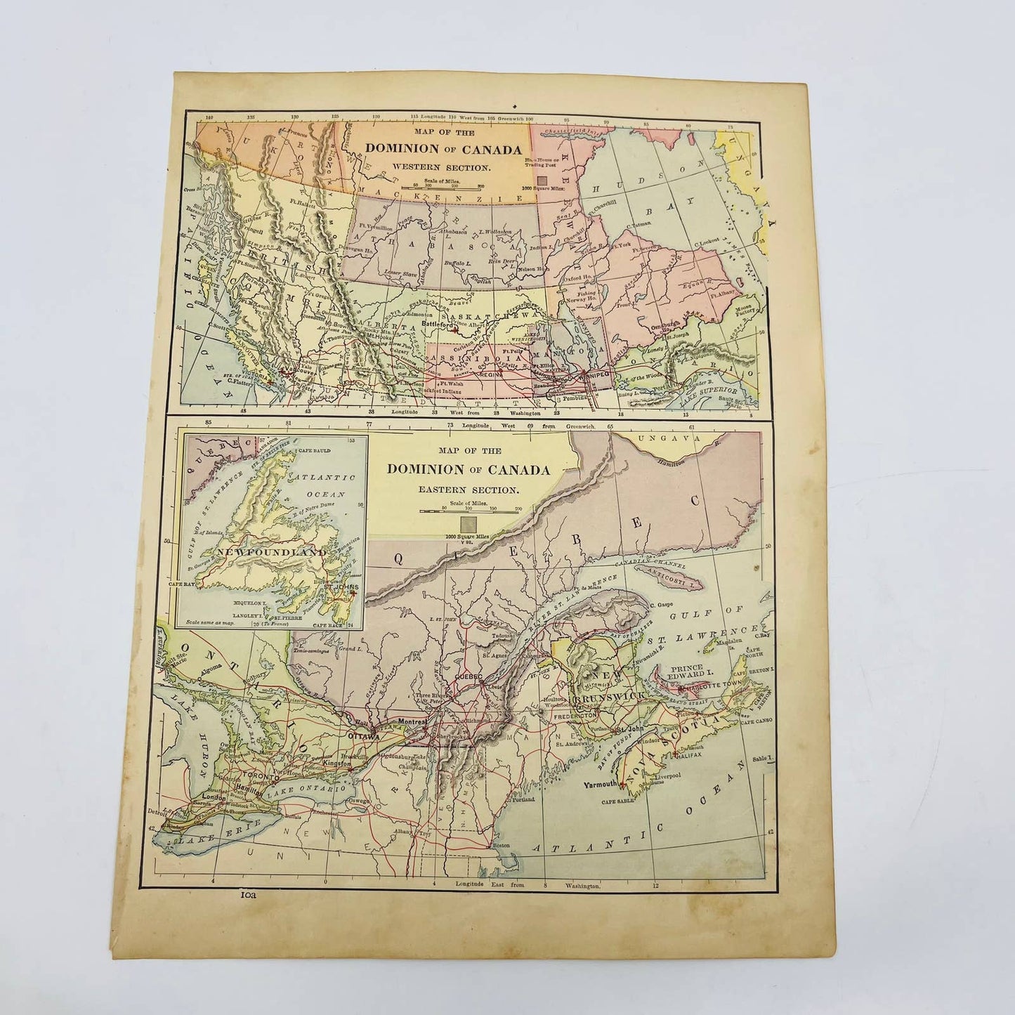 1896 Harper’s Map Dominion of Canada East & West 9x12” FL1