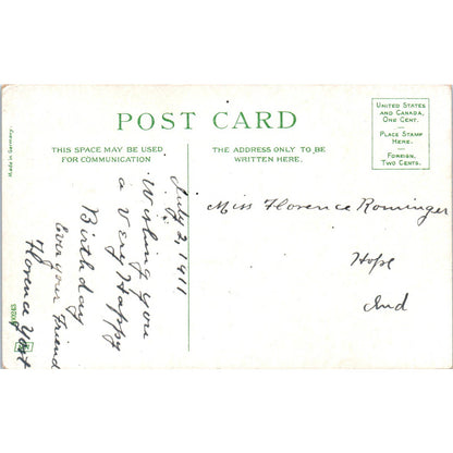 Birthday Face in Flower Roses c1910 Original Postcard TK1-27