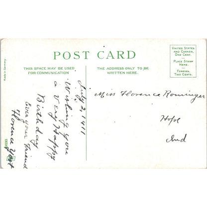 Birthday Face in Flower Roses c1910 Original Postcard P1-12
