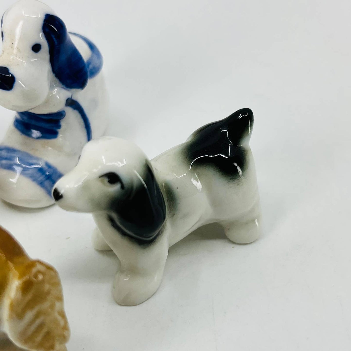Vintage Lot of 6 Mini Dog Figurines Porcelain Ceramic Resin 1” SA5