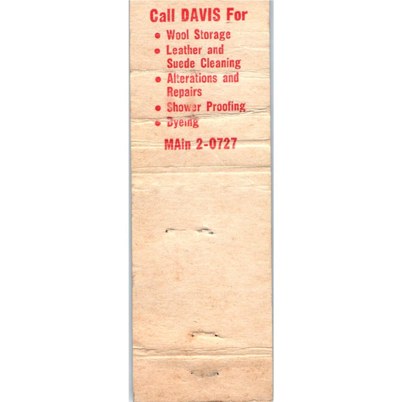 Davis Drive-In Laundry & Cleaning Coshocton OH Advertising Matchbook SA1-M8