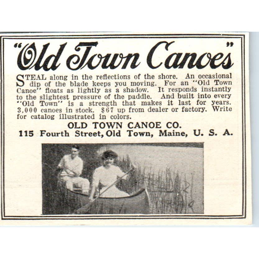 Old Town Canoe Co. Old Town Maine - 1921 Original Ad TJ7-S8