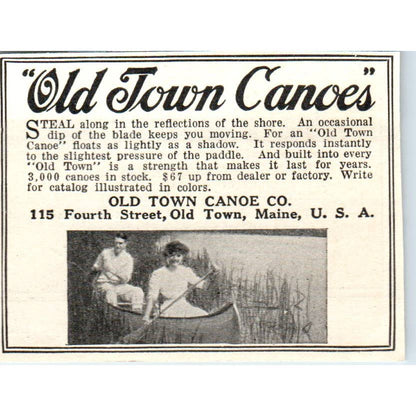 Old Town Canoe Co. Old Town Maine - 1921 Original Ad TJ7-S8