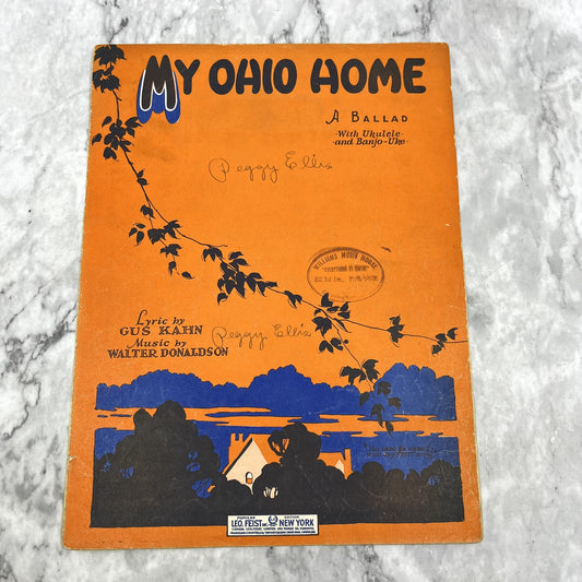 My Ohio Home Gus Kahn Walter Donaldson 1927 Sheet Music V42-1