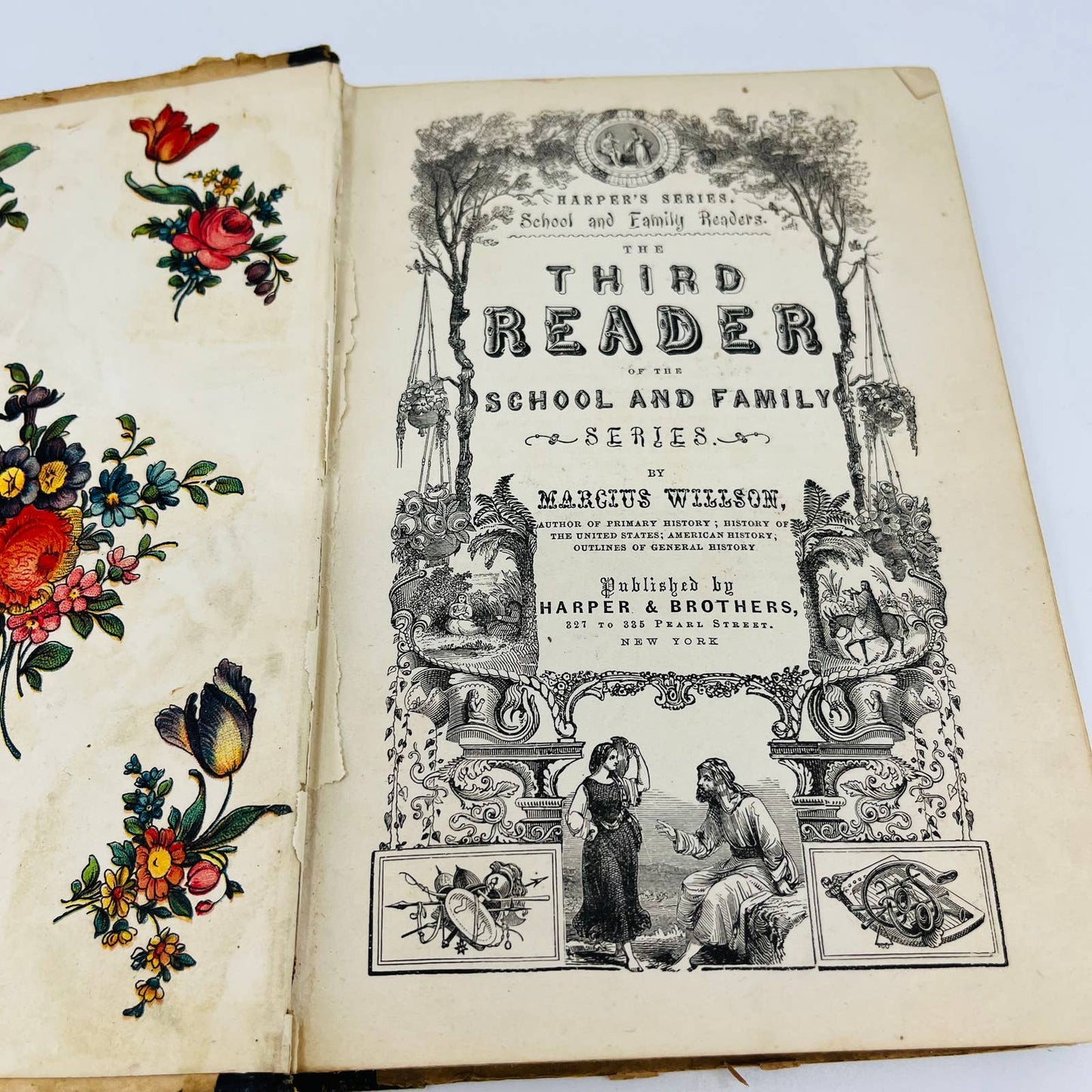 1860 Harper's Series Third Reader of School & Family Series Marcius Willson TC1