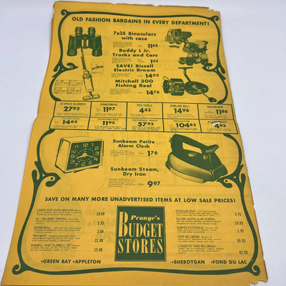 1970s Prange's Budget Stores Good Ol' Days Sale Flyer Green Bay Appleton WI FL5