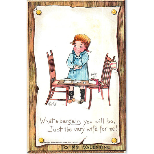 1906 Valentine Cartoon Findlay Ohio Raphael Tuck Original Postcard TK1-P18