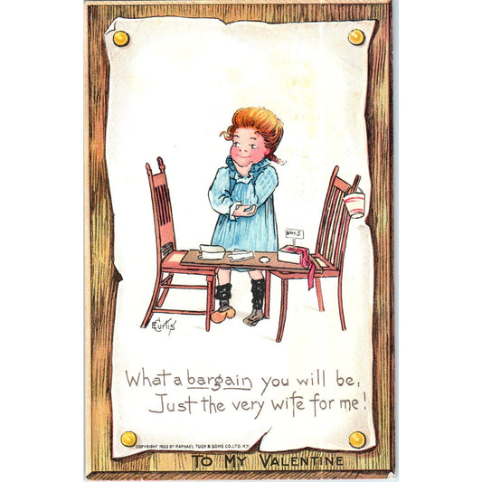 1906 Valentine Cartoon Findlay Ohio Raphael Tuck Original Postcard P2-8