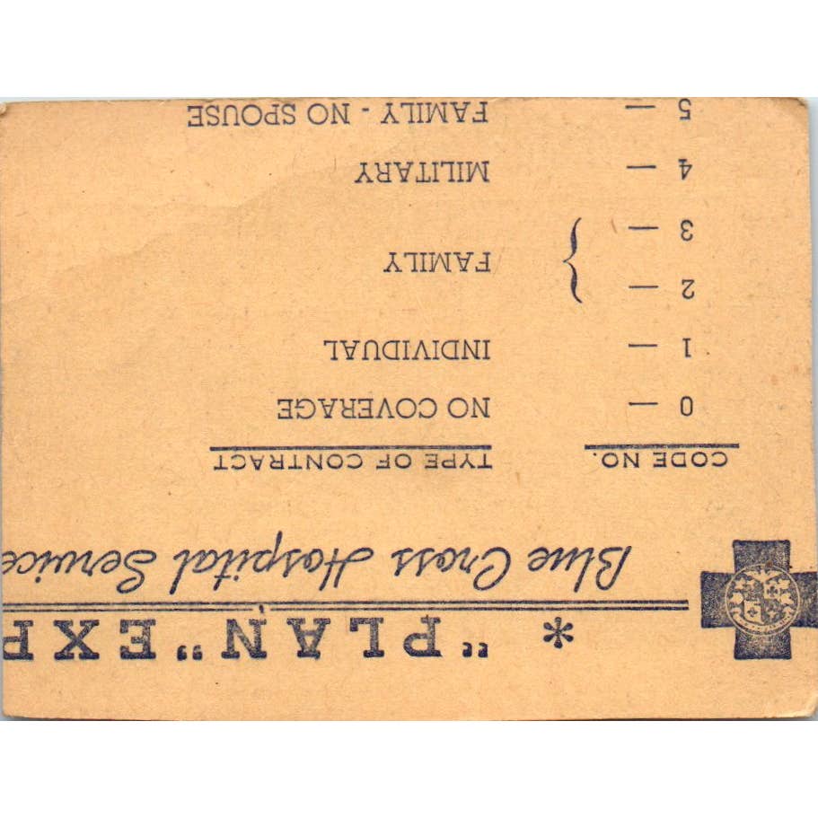 1947 Blue Cross Identification Card Carl W.K. Anderson SE5