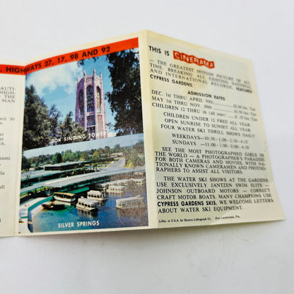 1960s Cypress Gardens FL Water Skiing Brochure Booklet Pamphlet 2.5 x 3.5 AK7-M7