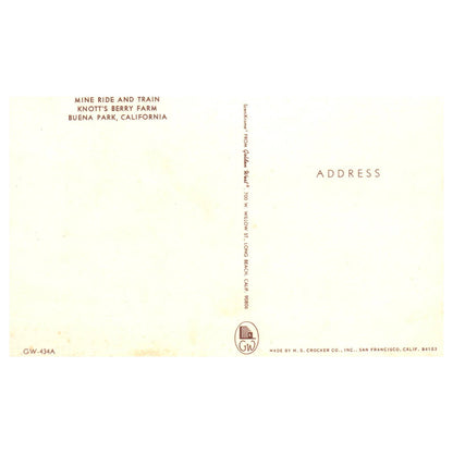 Vintage Postcard - Mine Ride and Train Knott's Berry Farm Buena Park CA TJ7-1