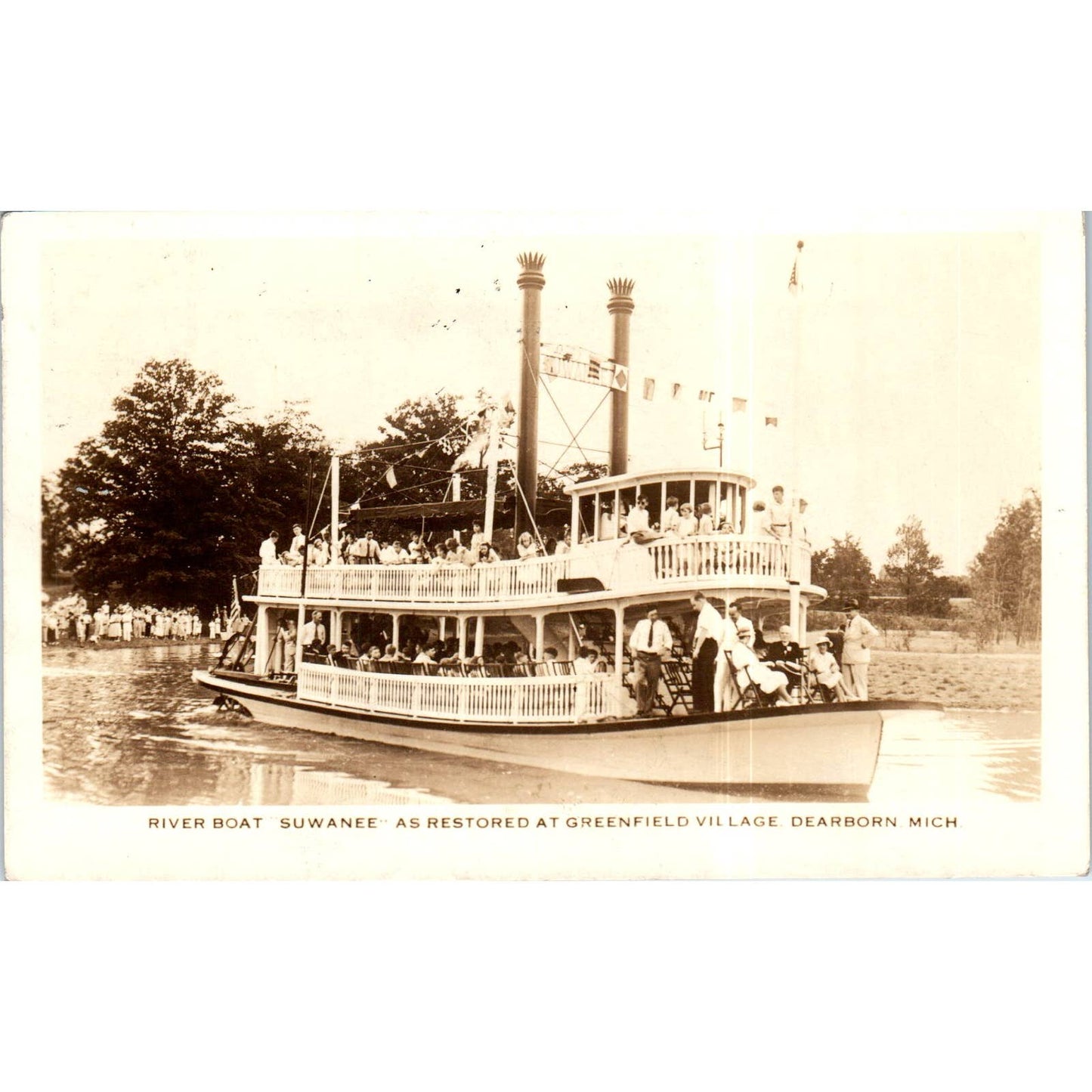 River Boat Suwanee Greenfield Village Dearborn MI Original Postcard TK1-P12