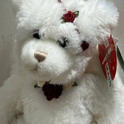 Vintage First & Main White Angel Bear Plush Stuffed Christmas Teddy Toy TA3