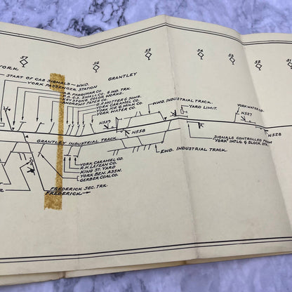1954 Northern Central Parkton MD To York PA Railroad Track & Signal Layout EA4