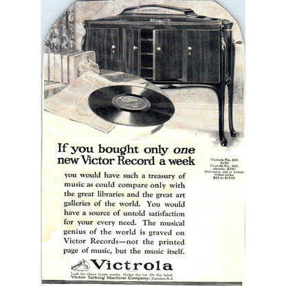 c1920 Harper's Magazine Ad - Victrola Record Player TF6-1