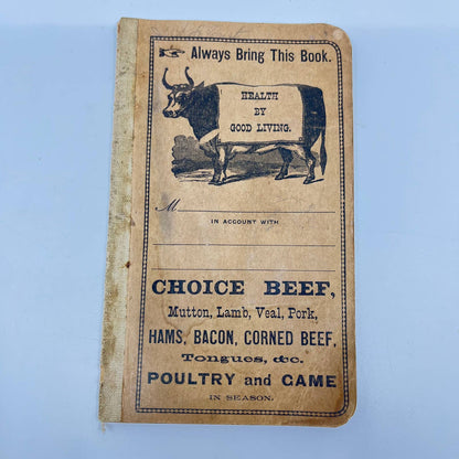 1923 Advertising Notepad Choice Beef Health By Good Living Cow Steer TE1