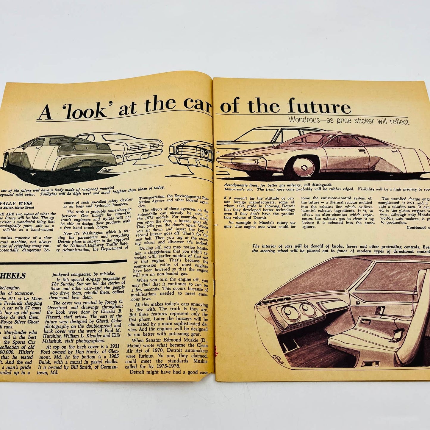 1975 Baltimore MD Sun Booklet WHEELS Van Life Car of the Future Classic Cars BA3