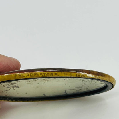 1906 Reading PA Montague Arcade Store Celluloid Advertising Pocket Mirror SC4