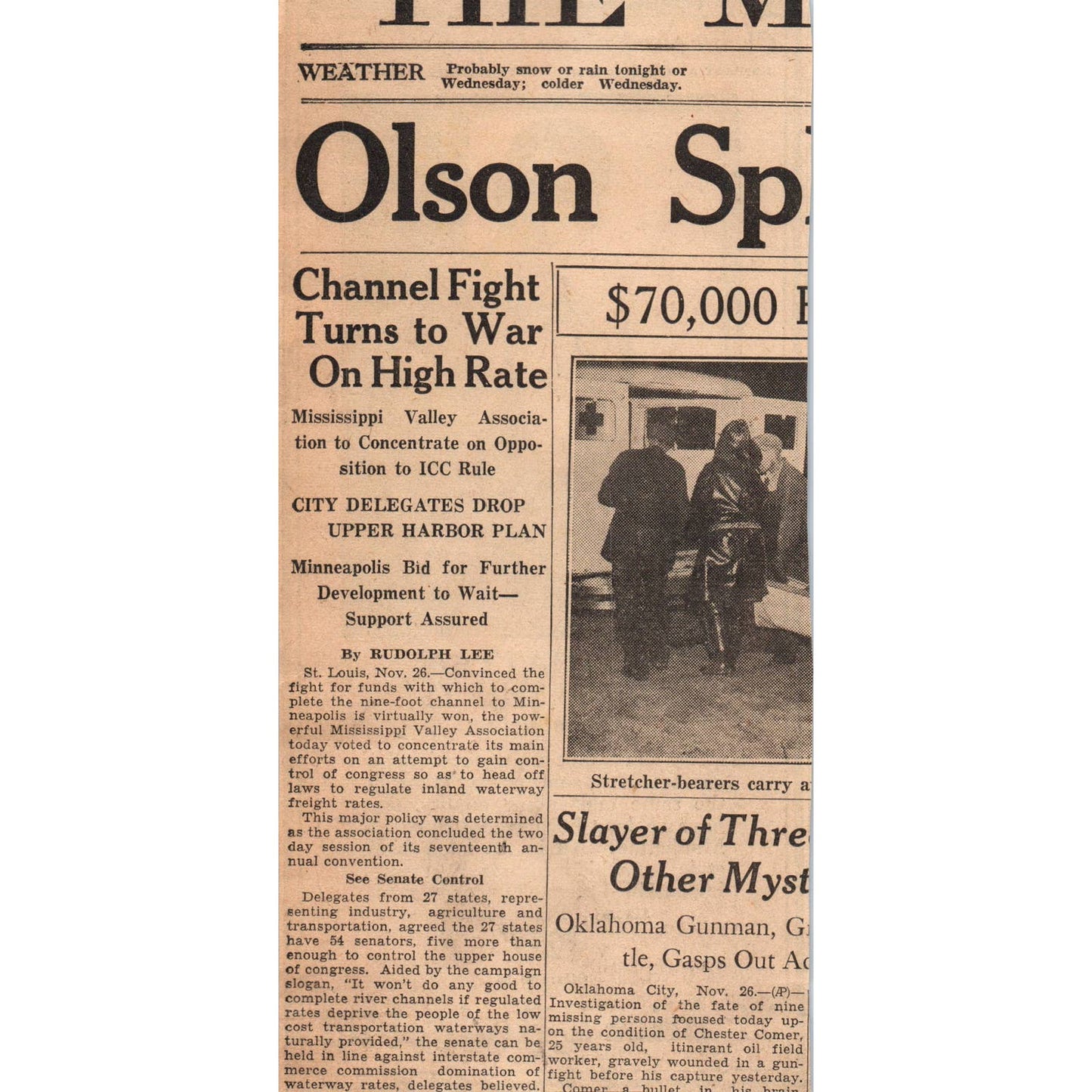 1935 Mpls Journal Newspaper Ad Maurice L Rothschild Manhattan Dress Shirts FL5-3