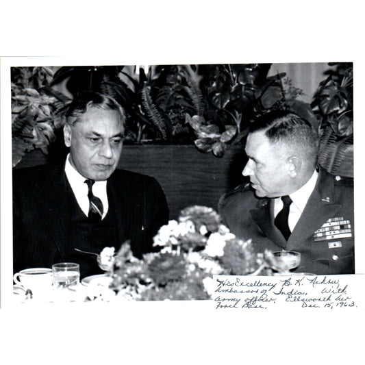 Ambassador of India B.K Nehru At Ellsworth Air Force Base 1963 5x7 Photo B15