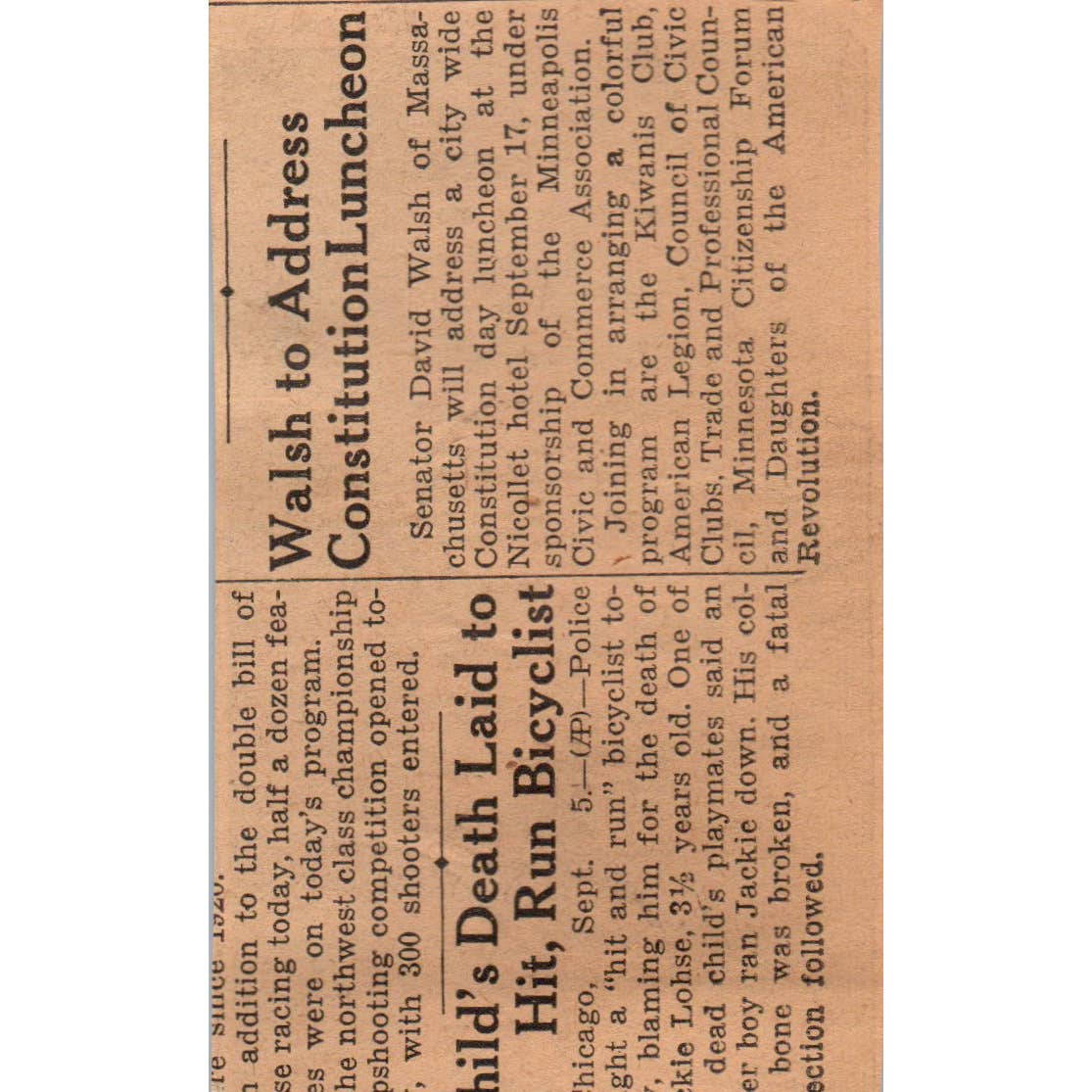 1935 Mpls Journal Newspaper Ad Sears Lake St & Elliot Ave, West Broadway FL5-6