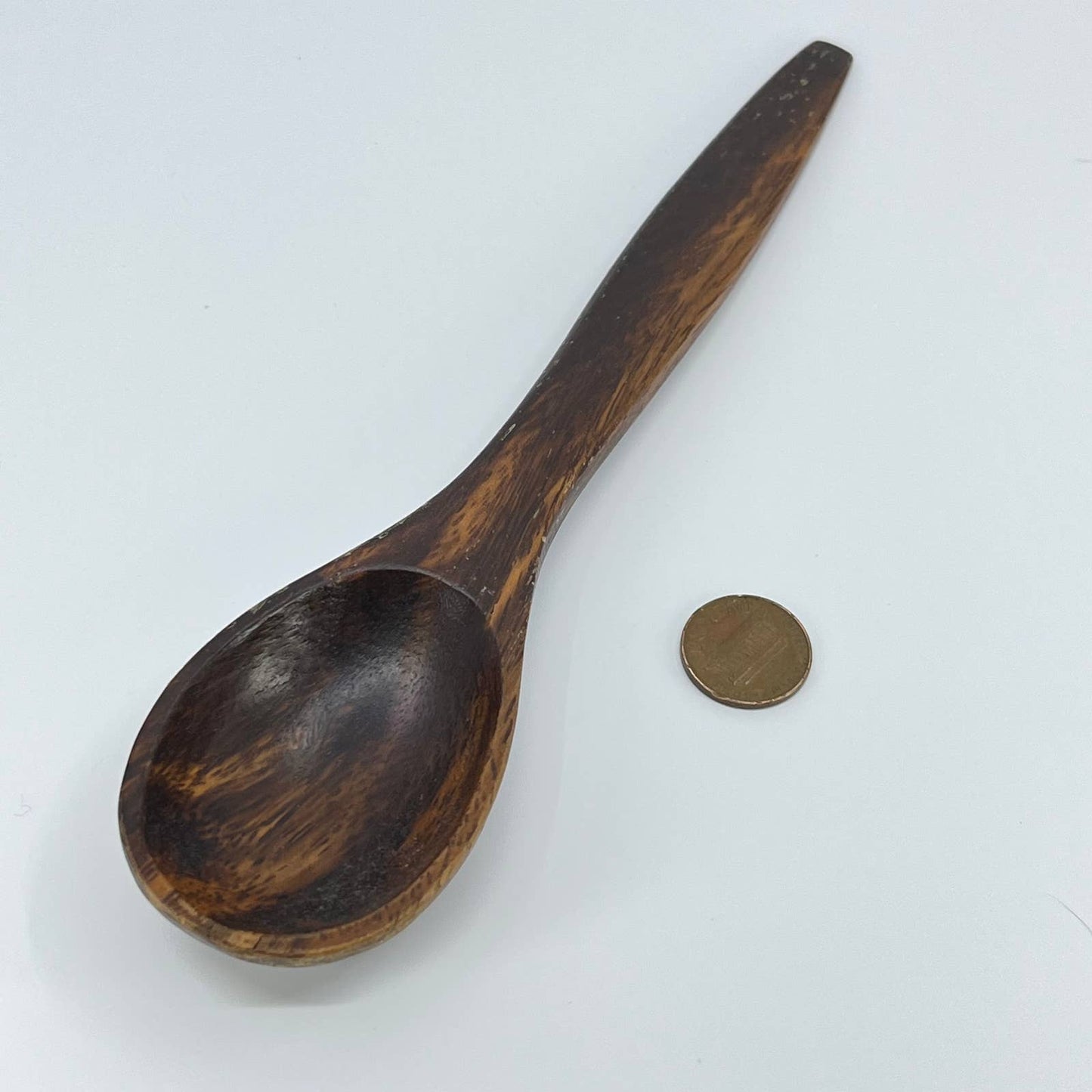 Vintage Handmade Solid Oak Wooden Scoop Spoon 8” SC9