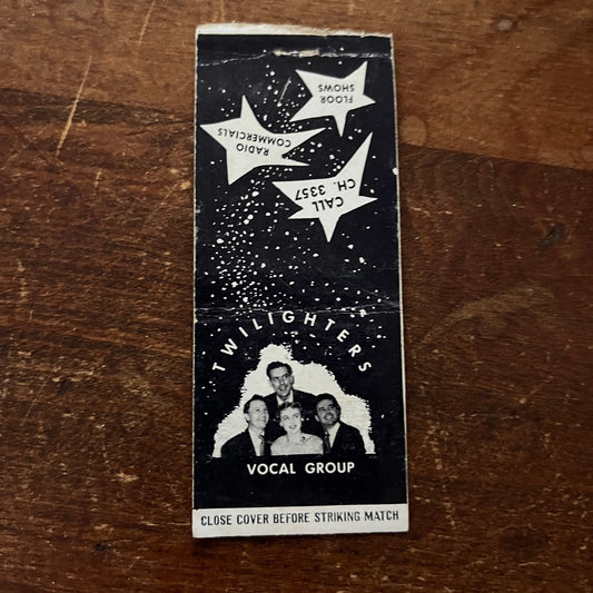 The Twilighters Vocal Group Advertising Matchbook Cover MM11-5