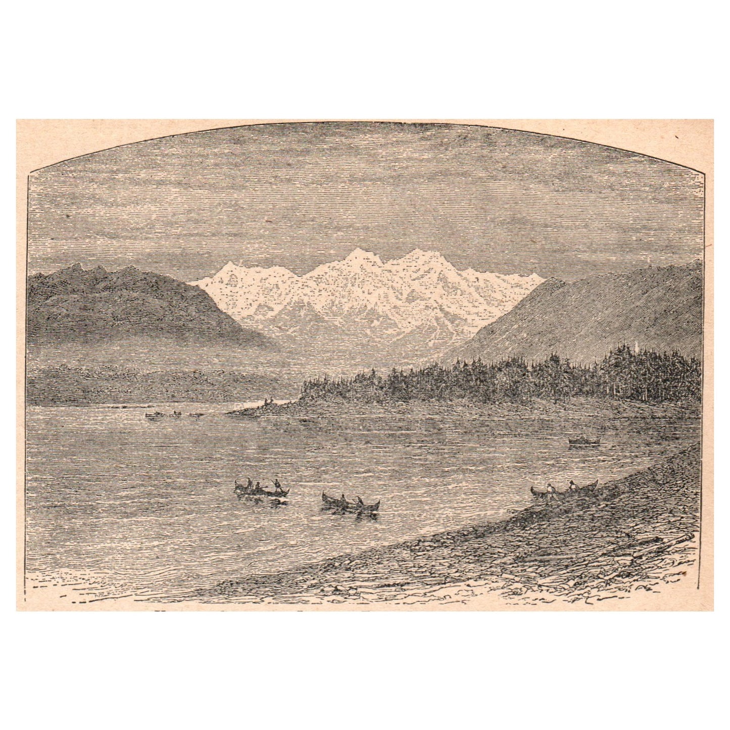 Strait of Juan De Fuca Inlet to Puget Sound 3.5x5" Original Engraving 1899 AK5-H6