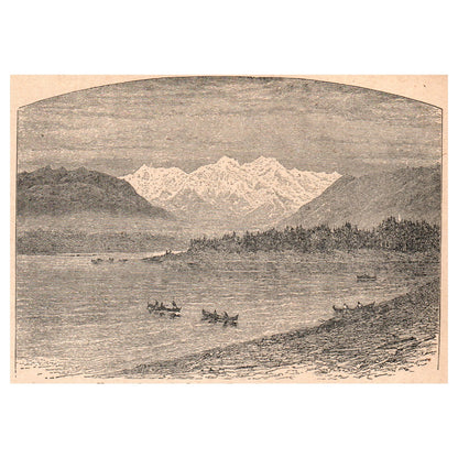 Strait of Juan De Fuca Inlet to Puget Sound 3.5x5" Original Engraving 1899 AK5-H6