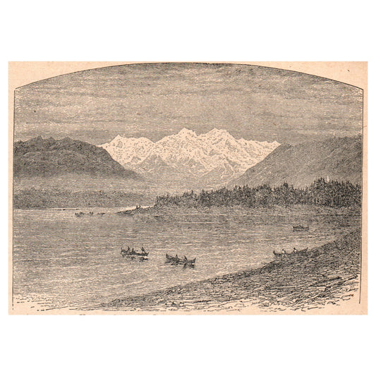 Strait of Juan De Fuca Inlet to Puget Sound 3.5x5" Original Engraving 1899 AK5-H6