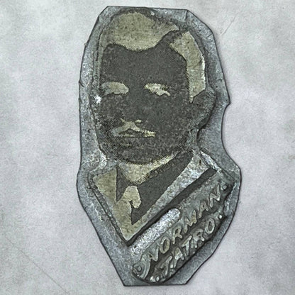 Vintage Letterpress Printers Block Plate Norman Tatro Photo Portrait TJ515