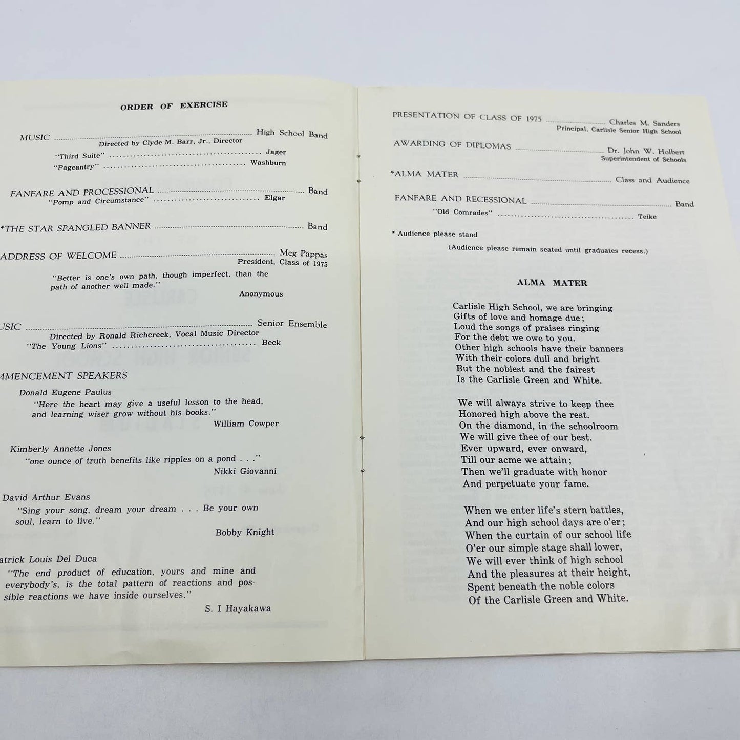 1975 - 138th Carlisle Senior High School Commencement Carslile PA TD6