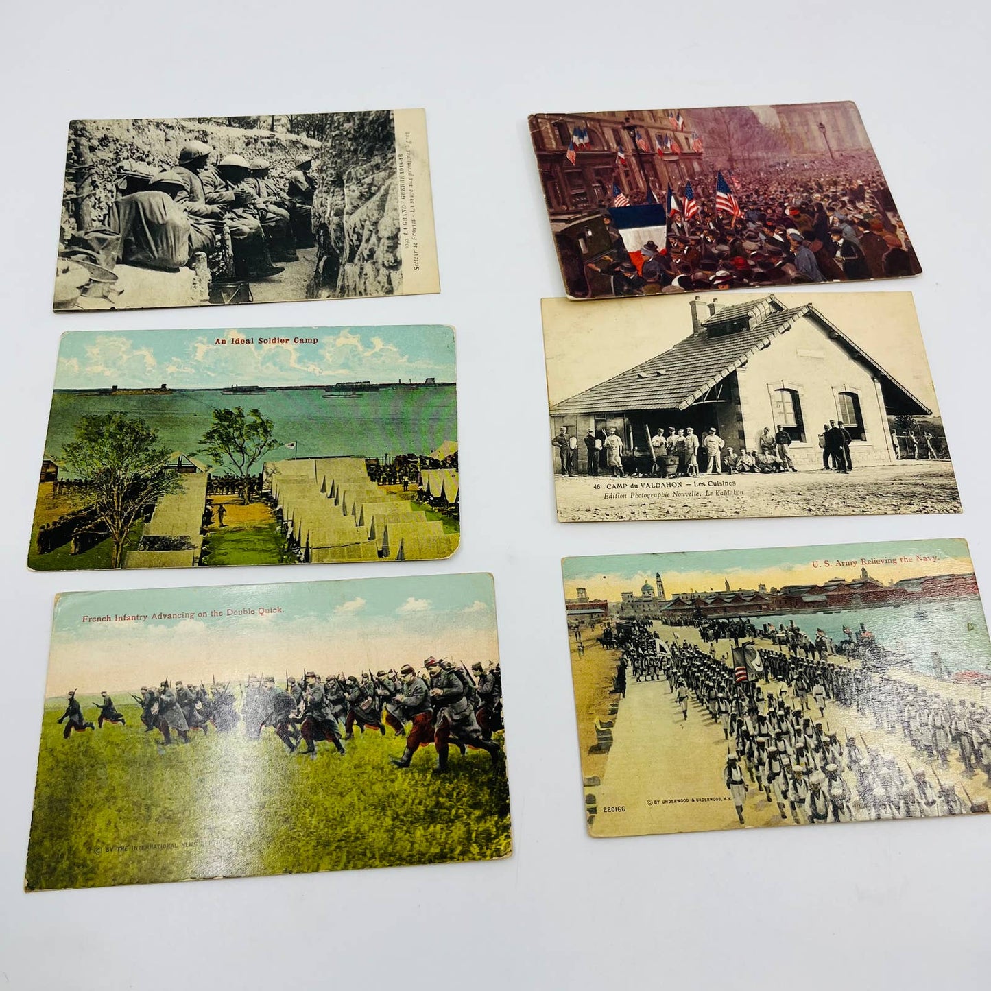 c1918 Antique Postcard LOT OF 21 WWI Army US & France Photo Cards EA3