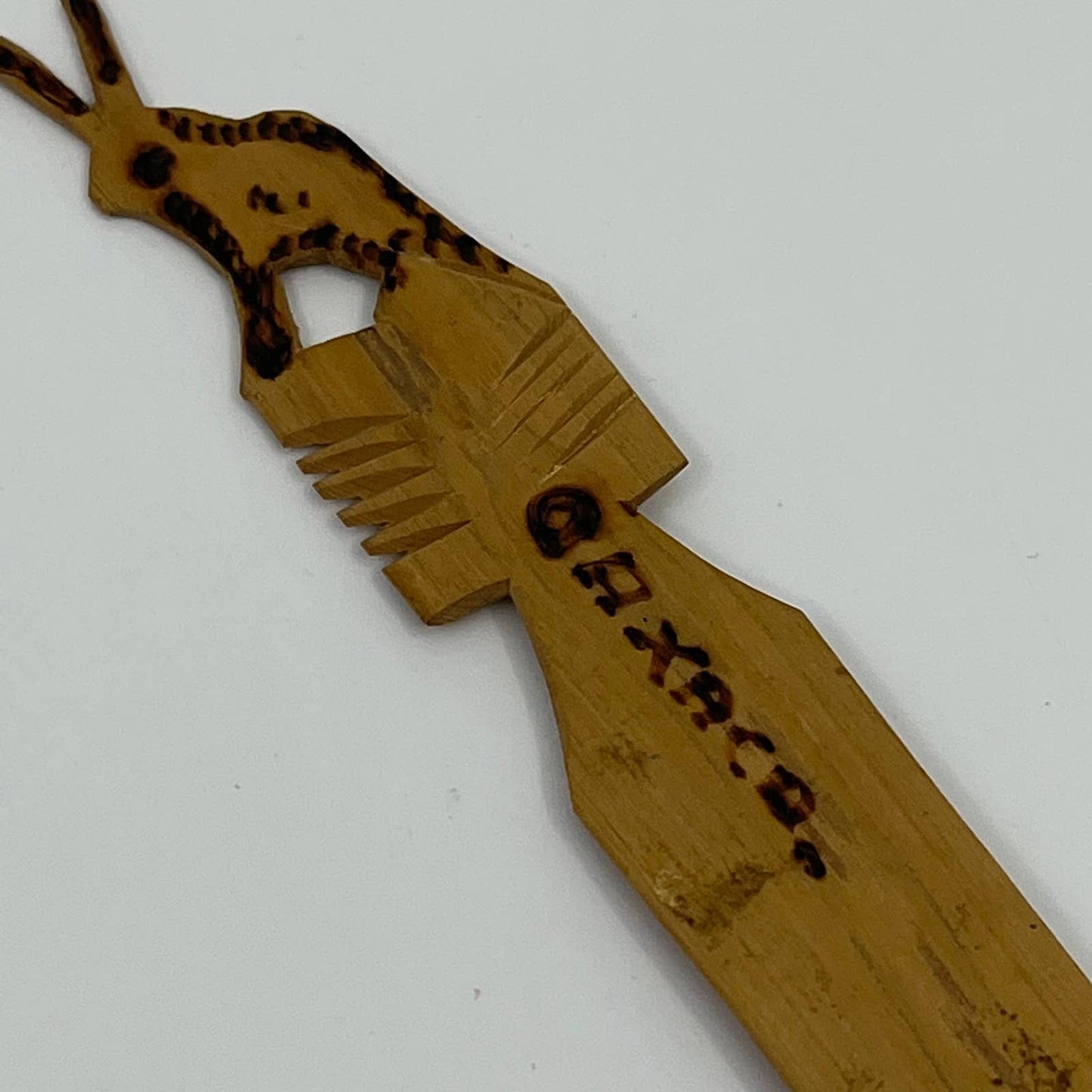 Vintage Hand Carved Wooden Letter Opener Oaxaca Mexico SC3
