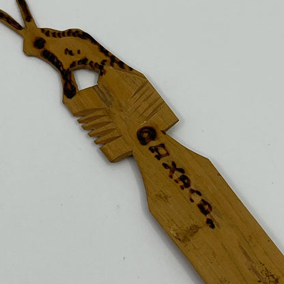 Vintage Hand Carved Wooden Letter Opener Oaxaca Mexico SC3