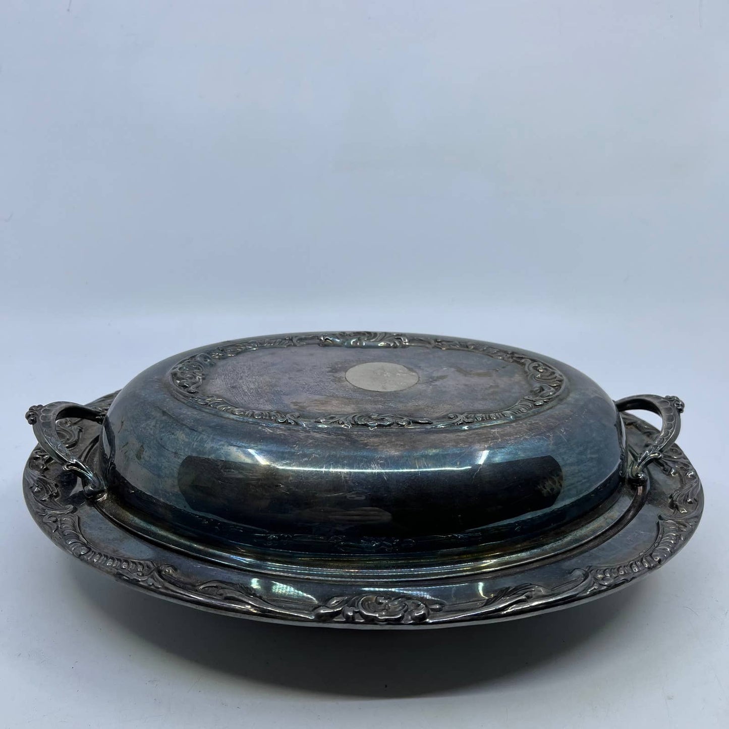 Wallace 1137 Georgian Silverplate Oval Serving Dish With Lid 1137 TH9