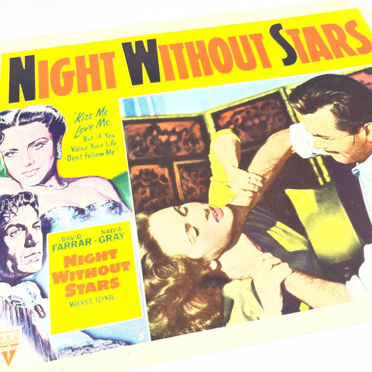 1952 Night Without Stars David Farrar Nadia Gray Lobby Card FL4