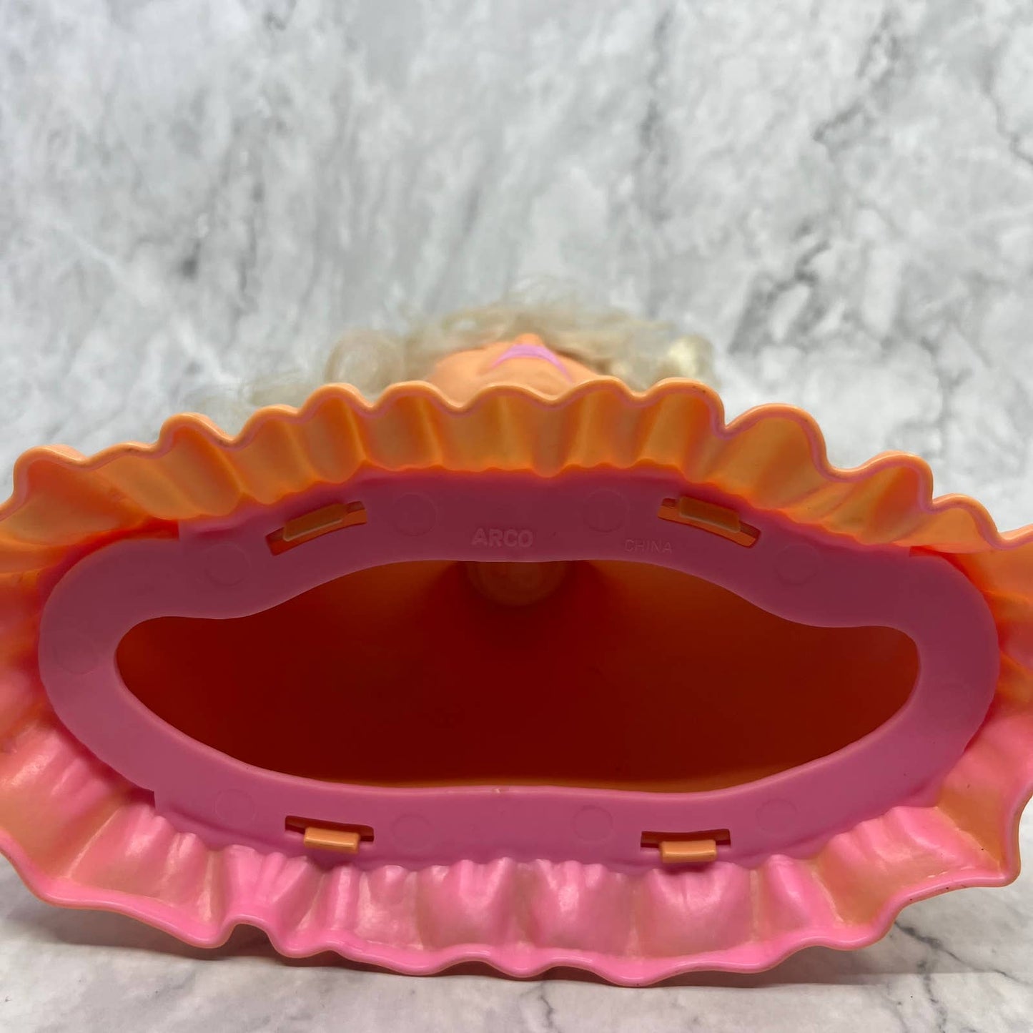 1988 Arco Mattel Barbie Head Styling Head Make Me Pretty Blonde Curly TI8