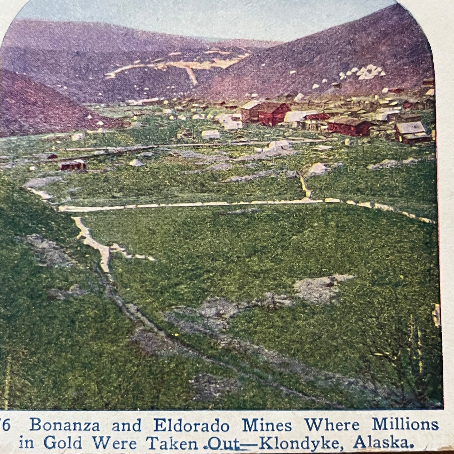Bonanza & El Dorado Mines Klondike Alaska Antique Stereoview Card H2-4