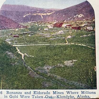 Bonanza & El Dorado Mines Klondike Alaska Antique Stereoview Card H2-4
