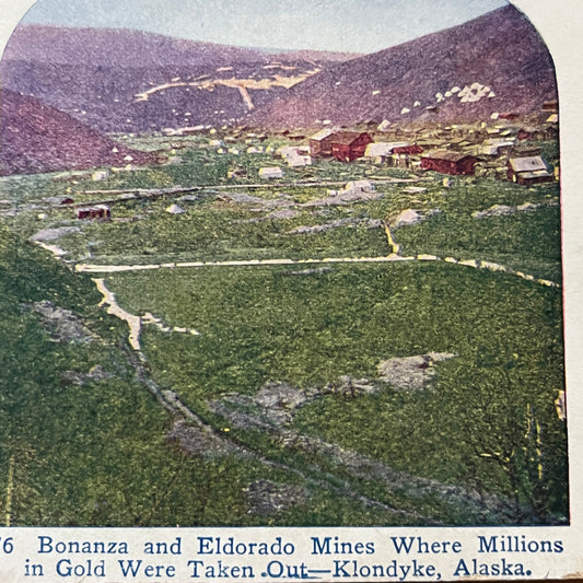 Bonanza & El Dorado Mines Klondike Alaska Antique Stereoview Card H2-4