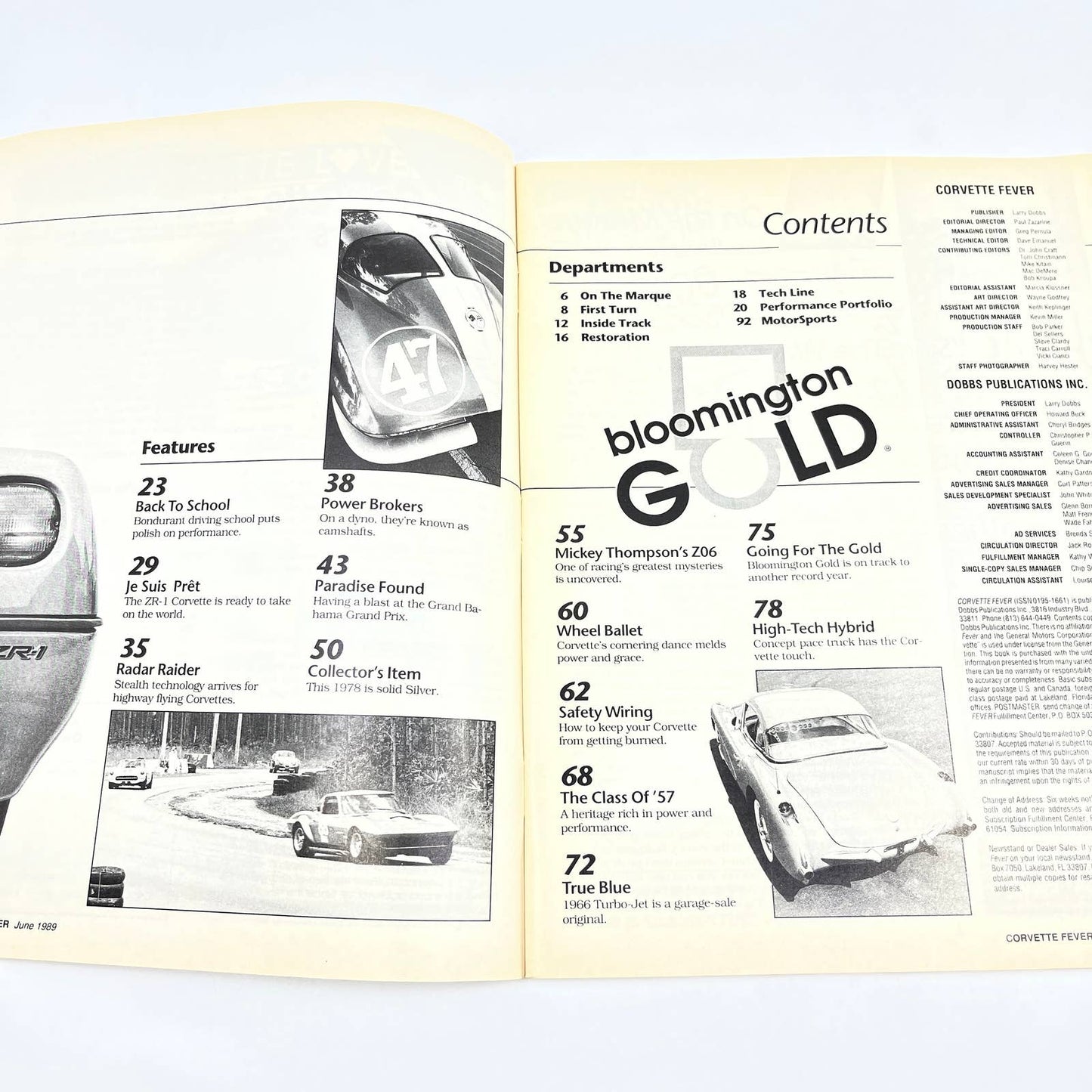 1989 June Corvette Fever Magazine ZR-1 FIRST DRIVE TEST TG1