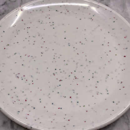 MCM Imperial Ware Speckled Confetti White Dessert Plate Melmac Malamine TA3