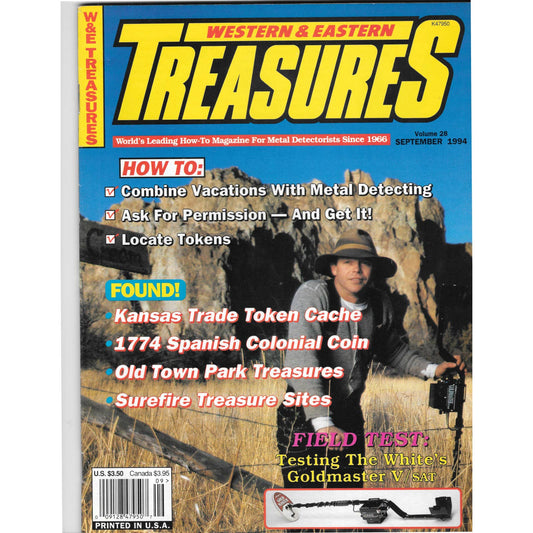 Western and Eastern Treasures Magazine Sep 1994 Vol. 28 Metal Detecting Gold M1