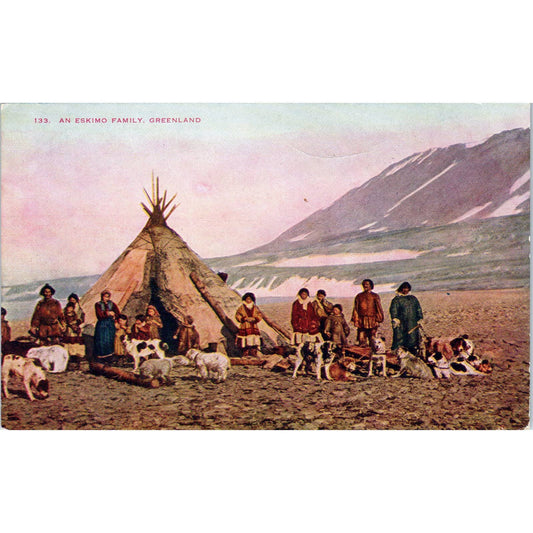 An Eskimo Family, Greenland - Original Postcard TJ9-P1