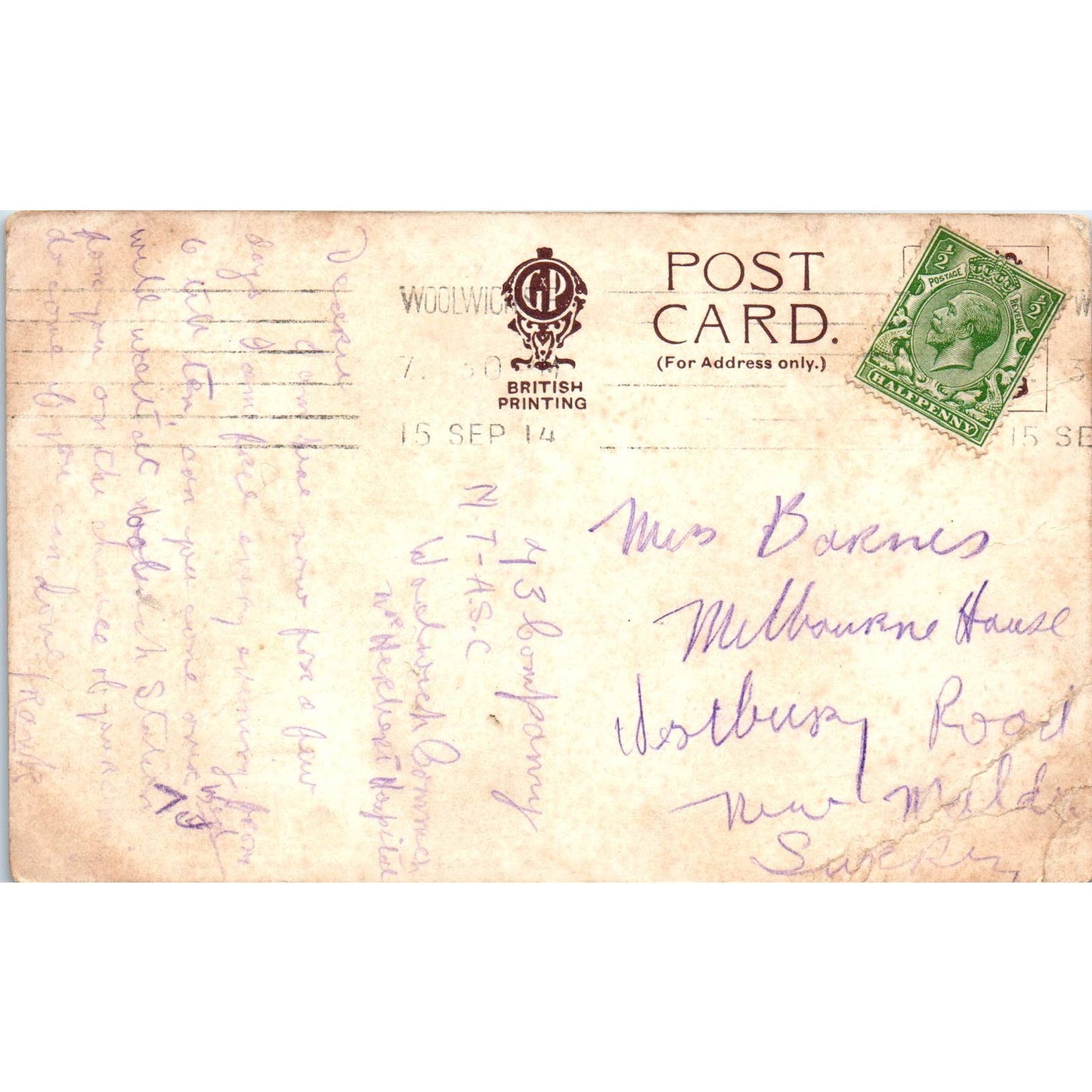 British Army Service Corps History and Traditions - Original Postcard TJ7-RP1