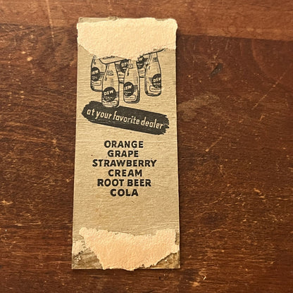 1940's Orange Dew 5 Cents Orange Dew Soda Advertising Matchbook Cover SA9-M11